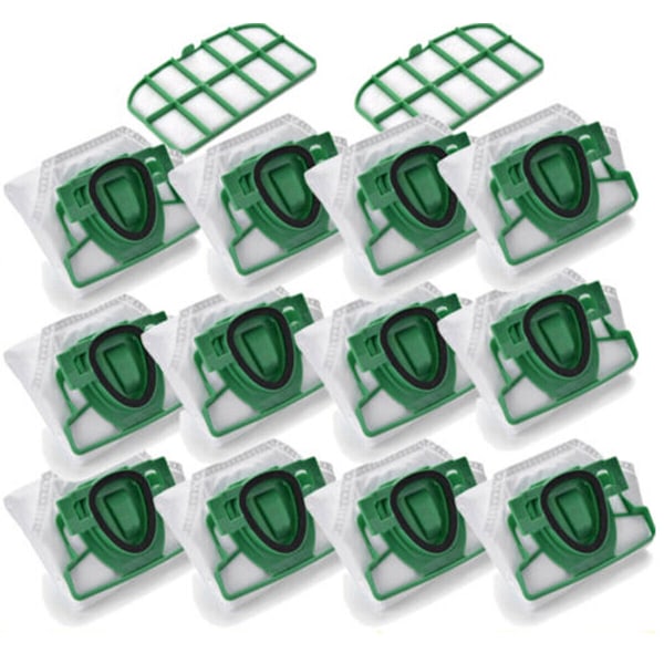 12x støvsugerposer med 2x filtre til Vorwerk Kobold VK 200 FP200 støvsugerposer