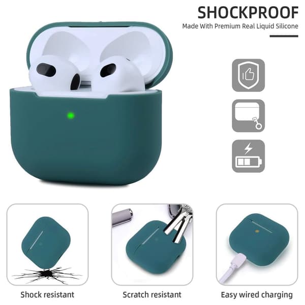 Silikone Etui til Airpods 3. Generation Mørkegrøn