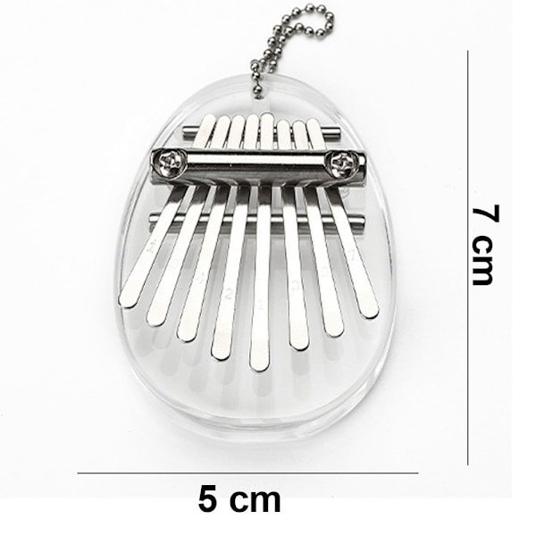 Mini Kalimba Tommelfingerklaver 8 Tangenter, Bærbart Akryl Fingerklaver til Børn og Voksne, Musikalske Lommegaver til Begyndere