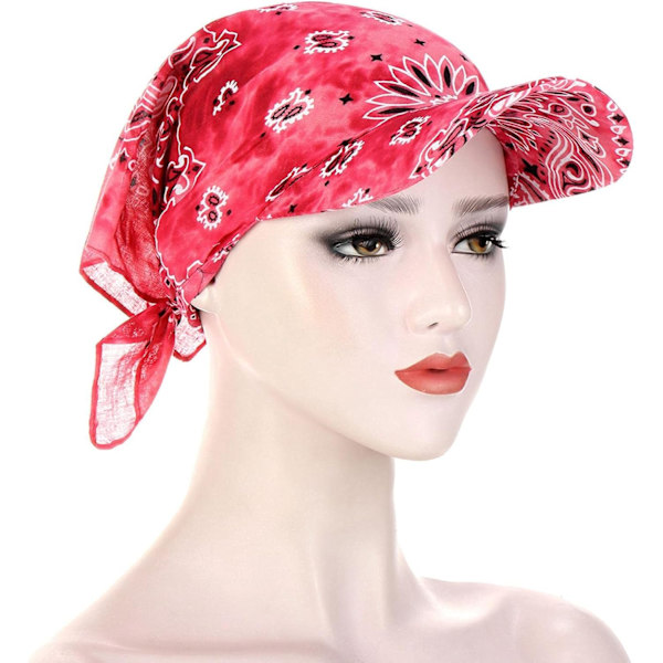 Chic damturban hatt bandana med visir blommigt tryck mode mjuka hattar elegant höst billigt