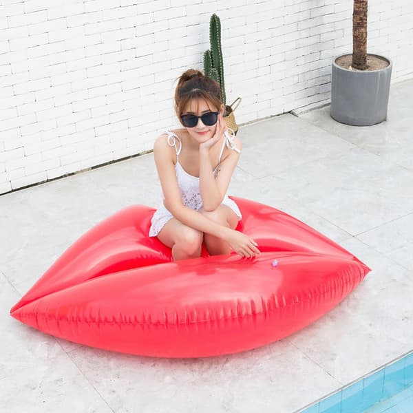 Uppblåsbar pool Float, Vuxen Läppar Vatten Lounger Mun Flytande Rad Vatten Rest Float Simring