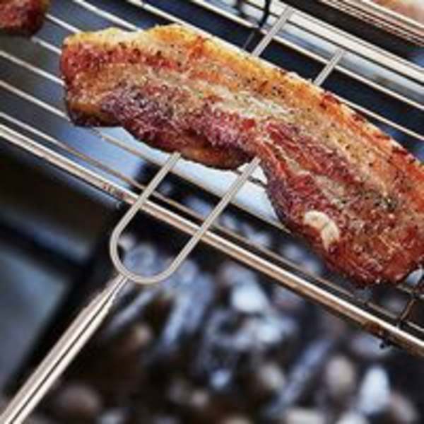 8 Grillspyd i rustfrit stål, 80 cm Teleskopisk grillgaffel med træhåndtag, udtrækkelige pinde til BBQ Hot Dog gafler