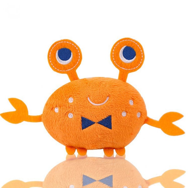 Hund Squeaky Leksaker Plysch Krabba Form Bite Resistent Interaktiv Valp Tandvård Leksaker för Husdjur Hund Orange