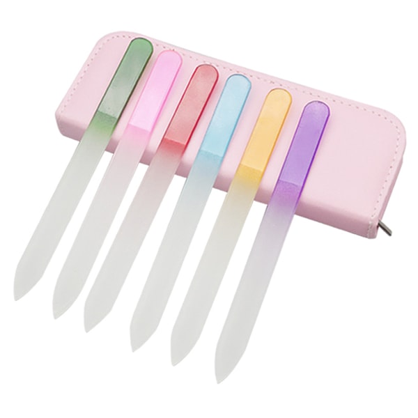 Glas nagelfil set, kristall nagelfil och buffertar, nagelglanspolerare manikyr pedikyr verktygssats för nagelvård och konst