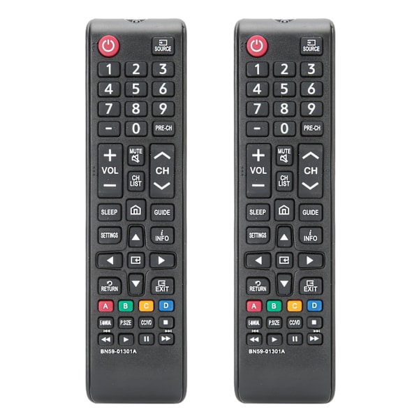 2 stk. Multifunktionel TV-fjernbetjening til SAMSUNG Fjernbetjeningserstatning