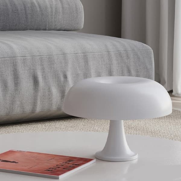 AGILITY sopp bordlampe Polykarbonat bordlampe Hvit, 4 gratis LED-lyskilder