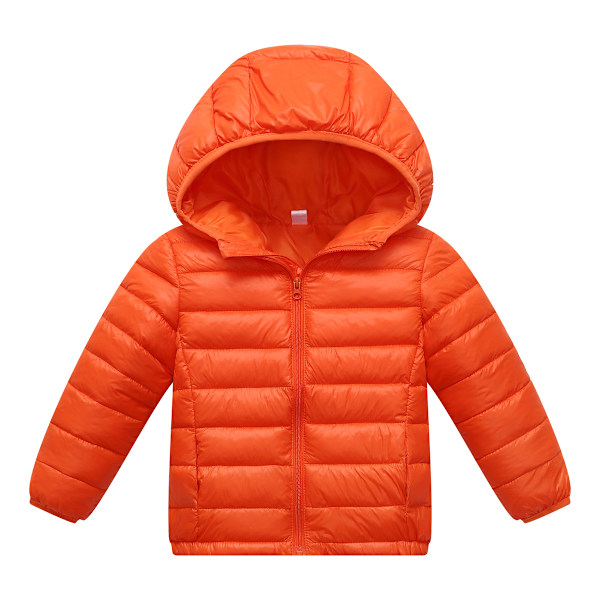 Barn Vinter Solid Lättvikt Jackor Flickor och Pojkar Packable Hooded Puffer Jacket 0-14 År