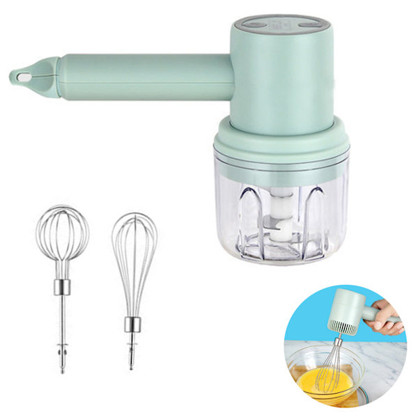 Trådlös elektrisk handmixer, 3-hastighets USB-laddningsbar handmixer för barnmat, bärbar elektrisk visp sladdlös mini handhållen mixer för ägg