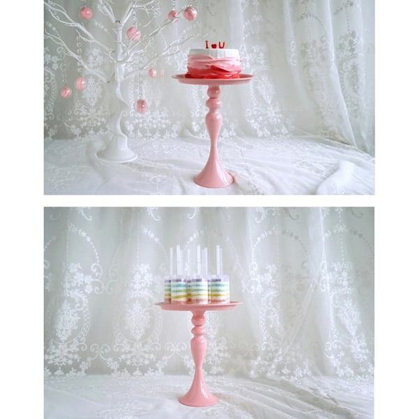 Kakestativ Minimalistisk Stabilt Dekorativt Multifunksjonelt Kakebrett Holder for Cupcake Dessert Frukt, Rosa