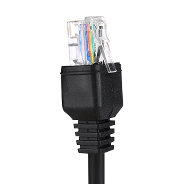 8 Pin 50cm Mikrofonkabelledning til Kenwood Radio Sort