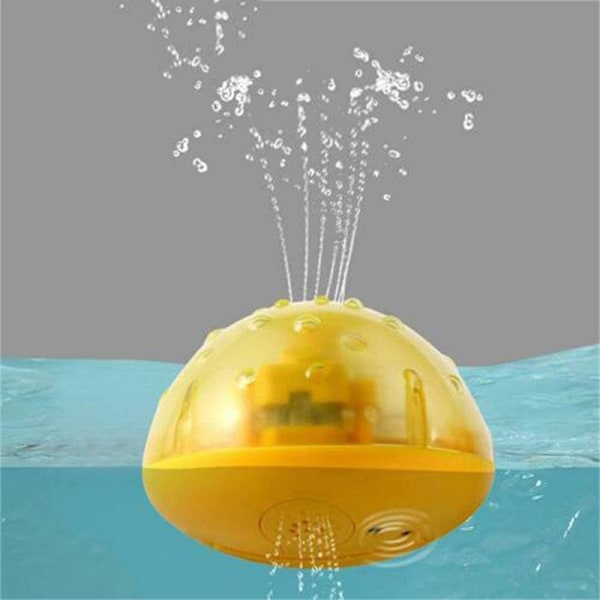 Barn flytande badleksak Vattenleksak med ljus, automatisk induktions sprinkler Baby Game Vattenbadleksak för spädbarn Småbarn Fest - Gul