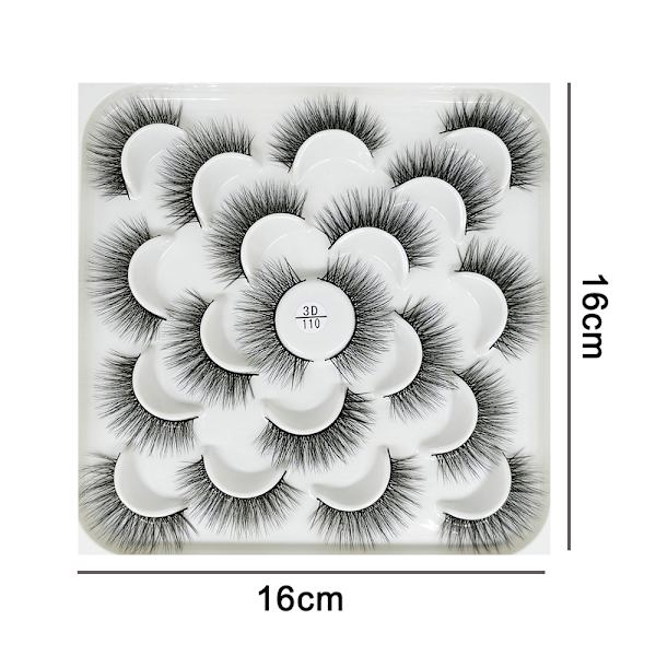 10 par 3D falska ögonfransar, naturliga falska ögonfransar set, fluffiga extensionsögonfransar pack mjuka tjocka och bekväma naturliga falska ögonfransar