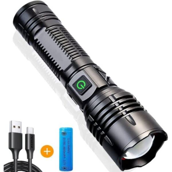 Super Bright LED Lommelygter 15000 Lumen, Høj Effekt USB Genopladelig Lommelygte, Taktisk Lommelygte med XHP99 5 Tilstande, til Camping Vandreture Nødsituation (med