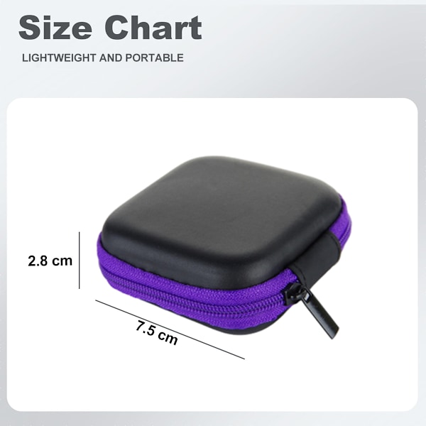 1 stk Hard Boks Gadget Veske Oppbevaringspose For Nøkkelring Hodetelefoner Kabel USB Datakabel, 7.5*7.5*2.8cm