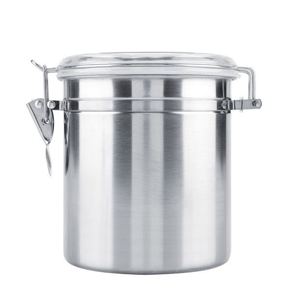 Kaffedåse i rustfrit stål, vakuumforseglet opbevaringskrukke til sukker, te, bønner (1450 ml)