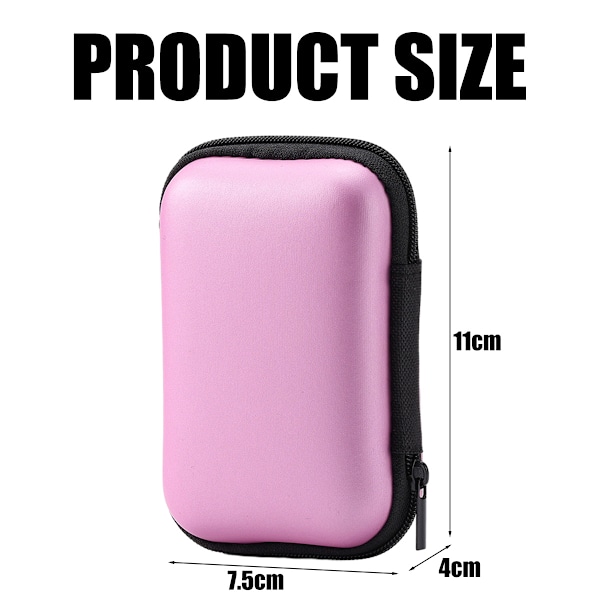 1 st Mini Förvaringsväska Gadgets Organizer Bärbar Väska För Hörlurar U-Disk Datakabel Varm (Rosa)11*7.5*4cm