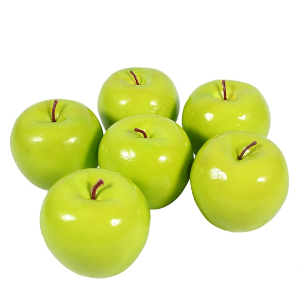 6 st konstgjorda gröna äpplen frukt simulering naturtrogen kök display hem mat dekorativ
