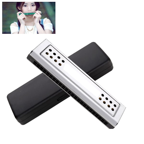 2-i-1 Tremolo Harmonica Harmonica Dural nyckel C & G 24 dubbla hål med 48 vass fri vass
