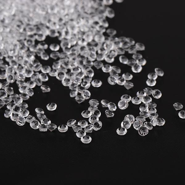 5000 st 3 mm transparenta bröllopskonfetti party plastdiamant gnistrande ädelstenar dekor (vit)
