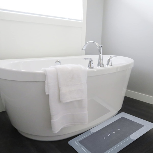 Skridsikkert bademåtte, Super Absorberende Gulvmåtte, Hurtigtørrende Absorberende, Maskinvaskbar Gulvmåtte, Badeværelsesmåtte, Brusebad, Toilet,
