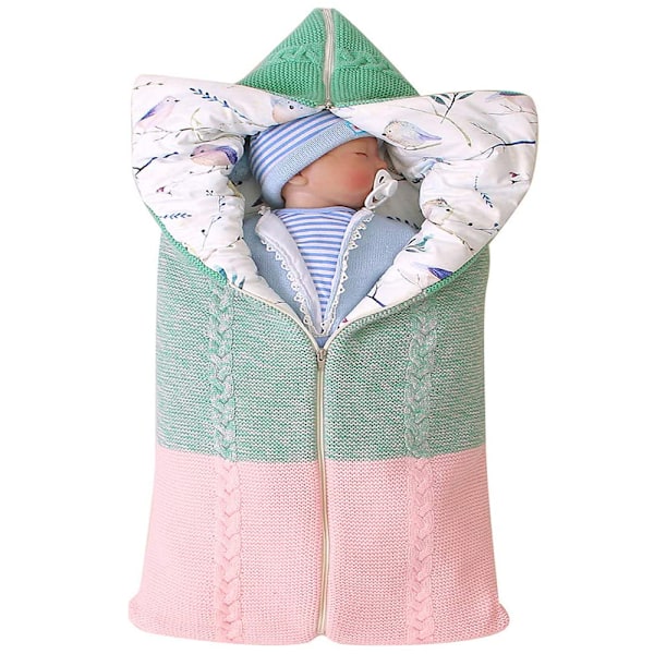 Nyfödd Bunting Bag Baby Sovsäck Swaddle Varm Vinterfilt Kuvert Dragkedja