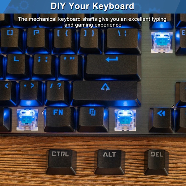 10 stk. Mekanisk tastatur bryterplate montert blå bryter for NewGiant RGB-serien
