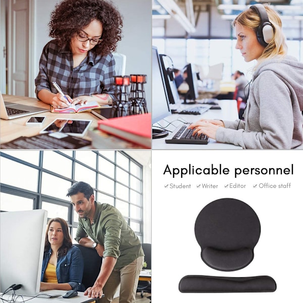 Tastatur håndledsstøtte og musemåtte med håndledsstøtte, memory foam sæt til computer/laptop/Mac, holdbar & komfortabel & letvægt for nem skrivning &