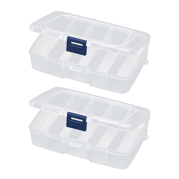 Genomskinlig förvaringslåda i plast, kosmetiska verktyg, sminkverktyg, fiskeredskap, tillbehör (2-pack)