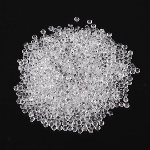 5000 st 3 mm transparenta bröllopskonfetti party plastdiamant gnistrande ädelstenar dekor (vit)
