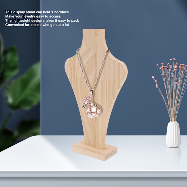 2 st trä halsband display stativ vasformad lättvikt massivt trä smyckeshållare för hem och professionell visning S