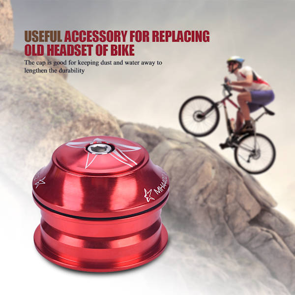 Aluminiumlegering Cykelfrontgaffel Styrstam Headset Ersättning Utrustning Cykeltillbehör (Röd)