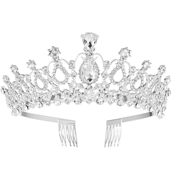 Krystallkroner og tiaraer med kam-hodeband for jente eller kvinne bursdagsfest bryllup prom brud jul valentinsdag