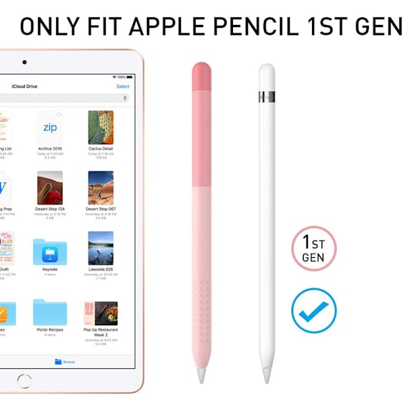 Hållbar silikon, skydda kondensatorpenna Lämplig för Apple kondensatorpenna 1:a generationen Silikon skyddande lock Skyddande skal Anti-drop