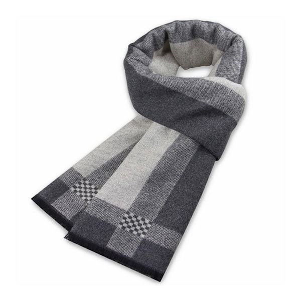 Herre Halstørklæde Sort Grå Vinter Tykt Imitation Cashmere Herre Halstørklæde Med