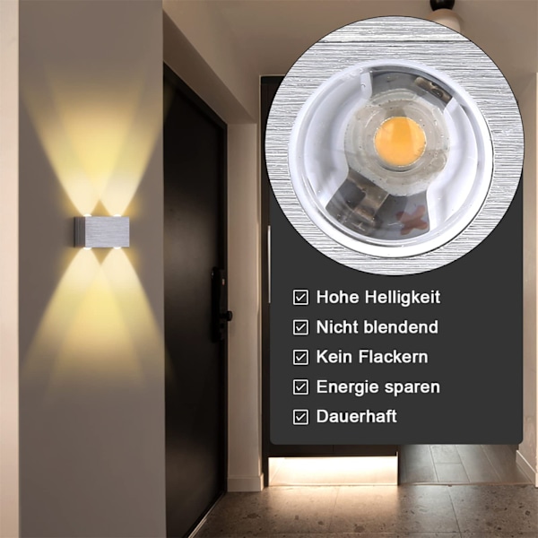 LED Væglampe Moderne, Indendørs Væglampe, Vægbelysning Op Ned i Aluminium til Stue Soveværelse Trappeopgang Gang