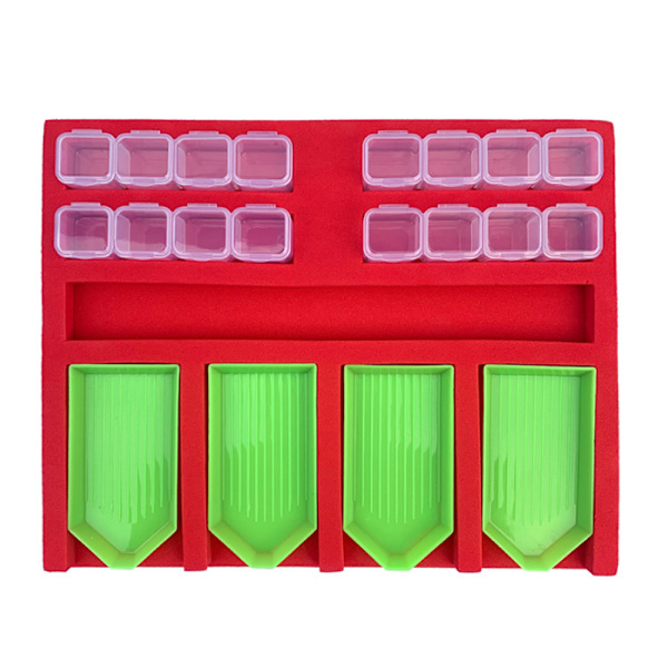 Diamantmaling Tilbehør Brett Organizer for Voksne, Multi-Båtholder for Brett Firkantet Perle Oppbevaringsbeholdere, Diamantmalingsverktøy Sett