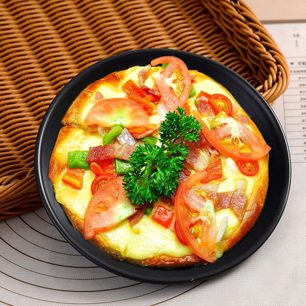 Pizzapanna Non-Stick Rund Paj Kakbröd Form Kolstål Bakplåt Pannbricka Köksredskap (6 Tum)