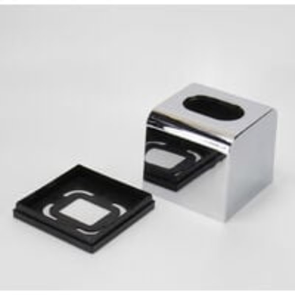 Servietboks Holder Terning Firkant Spejl Servietboks Låg Holder Kleenex Servietholder Badeværelsesorganisator Stativ Kromfinish