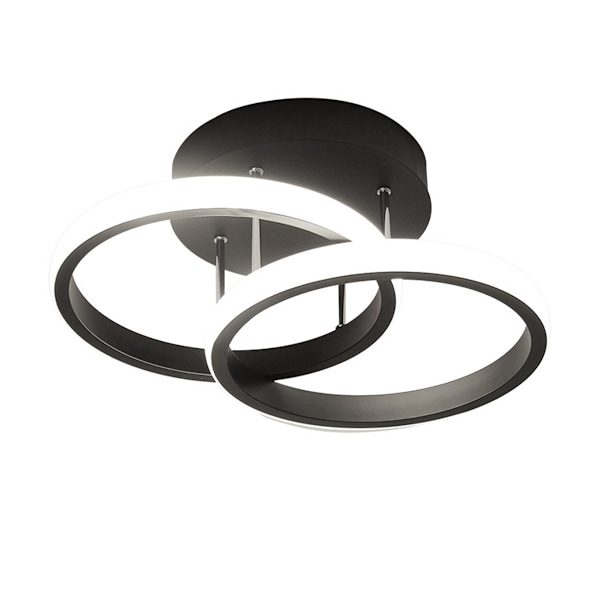 LED Loftlampe, 42W Moderne Loftlampe, Dobbelt Ring LED Loftlampe 4500K 3360 Lumen, Sort Akryl Loftlampe til Soveværelse, Stue,