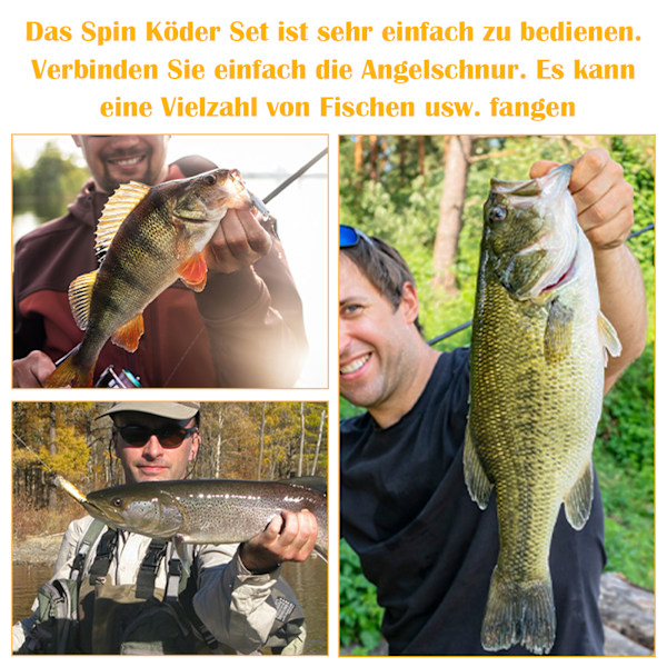 Fiskedrag, 10 stycken spinnerindikatorset, flerfärgad fiskespinnerdrag, skeddrag, med trekrokar, för öring, abborre, lax, gädda,