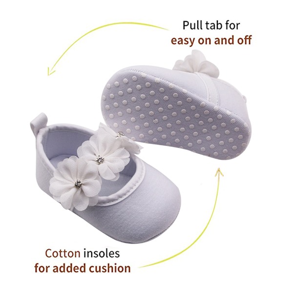 Babysko til Piger Bløde Sål Blomster Nyfødt Spædbarn Mary Jane Ballerina Sko Dåbskjole Sko Sål Sandaler Sko Prinsessesko