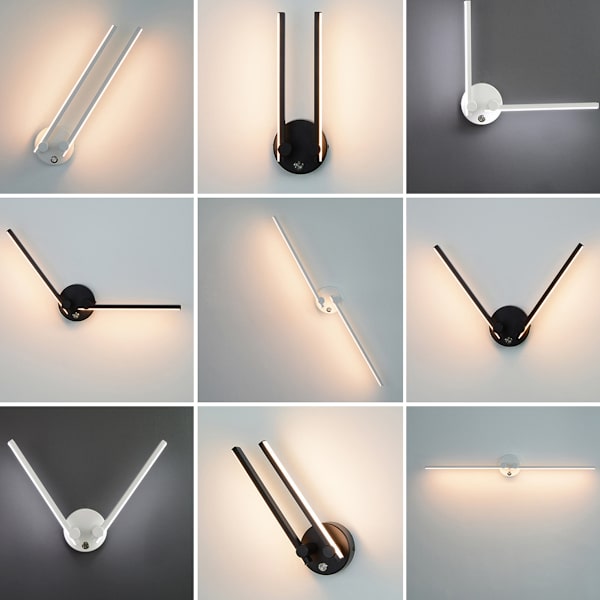 Badrumsvägglampa med strömbrytare 2 glödlampor 12W LED för badrumsspegel 73cm Dubbel LED-lampa Justerbar arm 300° (Svart 3000K)