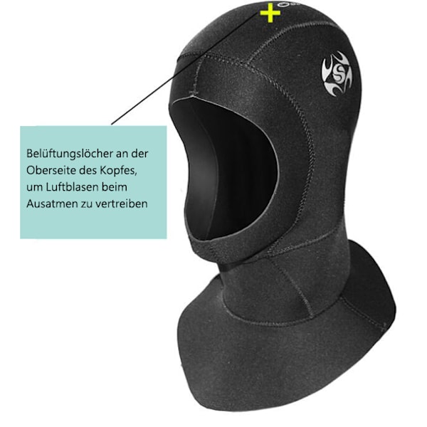 Neopren Balaclava Dykkerhætte 3mm Surfing Svømning Triatlon Våddragt Hovedbeklædning Mænd Kvinder Varm Dykkerhætte Neopren Hætte Hat