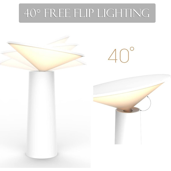 Trådlös LED-bordslampa, USB-bordslampa, uppladdningsbar, dimbar sänglampa utan sladd, 3 färger, för inomhus/utomhus