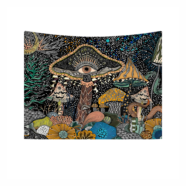Svampetapet Øjne Mural Havdyr Vægophæng Boho Tapestry Æstetisk Ocean Psykedelisk Dekorativt Tapet til Soveværelse, 150x130cm