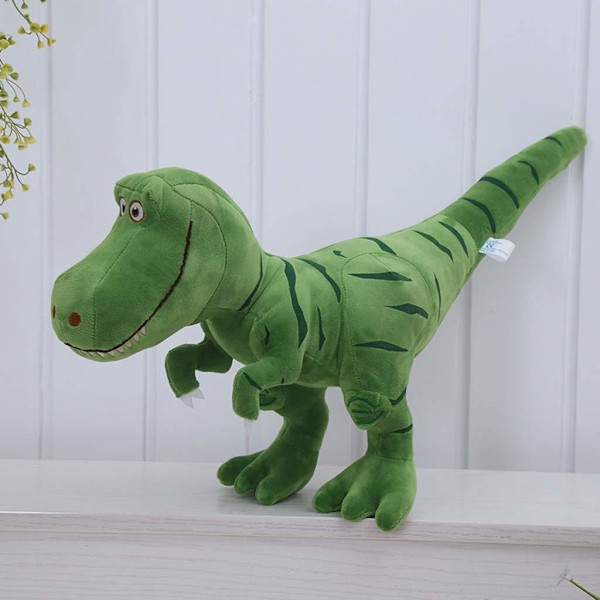 3D Plyslegetøj/Krammedyr/Blødt legetøj Dinosaur til børn - Grøn, 30 cm