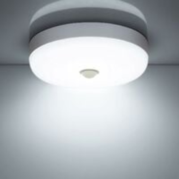 LED Taklampe Bevegelsessensor 9W Kald Hvit IP56 Vanntett Rund LED Taklampe for Utendørs Innendørs Trappegang Bad Garasje Korridor