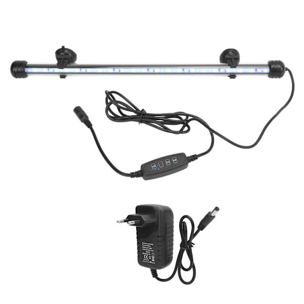 Akvarielys Vandtæt Akvariumbelysning med LED-lys 3 Tilstande Dæmpbar 100‑240V EU-stik 38CM
