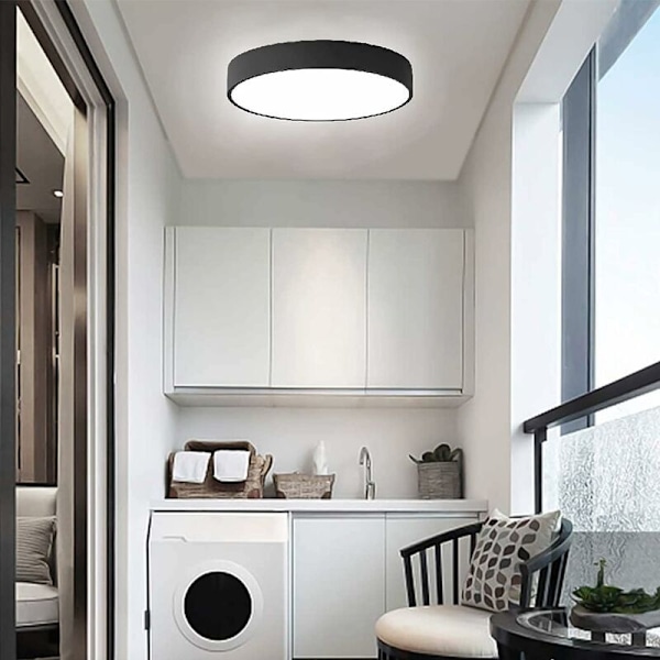 LED automatisk radar taklampe med bevegelsessensor for husholdningsbruk - 12W diameter 23cm svart