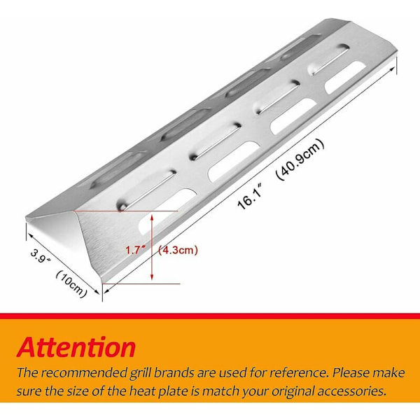 BBQ rustfritt stål varmeplate erstatning/skjerming -4 sett-